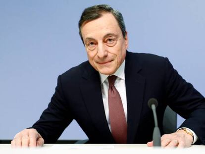 Mario Draghi, presidente del BCE, el jueves en Fráncfort