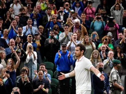 Murray celebra su triunfo contra Otte en la Centre Court de Wimbledon.