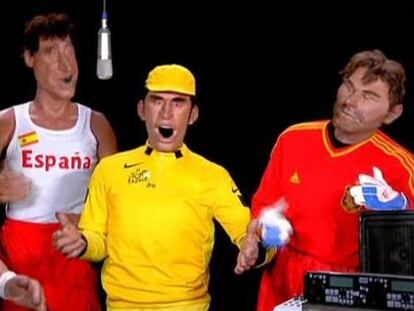 Captura de una parodia de Nadal, Gasol, Contador e Iker Casillas en Canal Plus Francia.