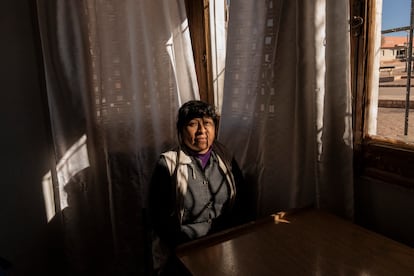 Marta Ríos, works in the civil registry of the municipality and in the emergency radio, in Tolar Grande, Salta Province, Argentina on May 2024. PHOTOGRAPHER : Anita Pouchard Serra