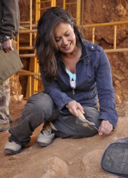 María Martinón Torres, excavando en Atapuerca.