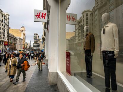 Fachada de la tienda H&M en la Gran Vía de Madrid.