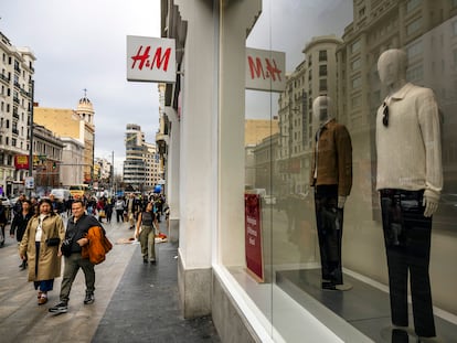 Fachada de la tienda H&M en la Gran Vía de Madrid.