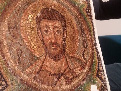 Imagen del mosaico del siglo VI con el rostro de San Marcos aparecido en Mónaco.