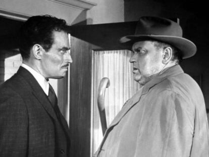 Charlton Heston y Orson Welles, en &#039;Sed de mal&#039;.