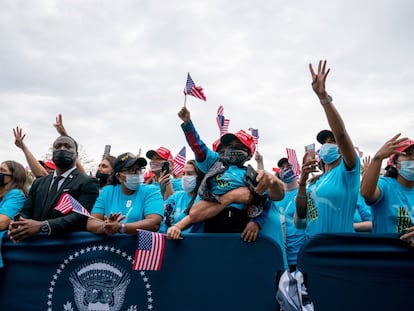 Seguidores de Donald Trump, durante un evento de la campaña electoral.