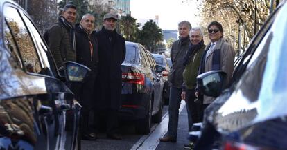 Conductors de VTC, ahir a la Diagonal.