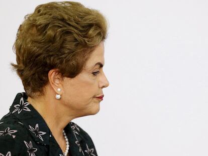 Presidenta Dilma Rousseff em evento no Planalto. 