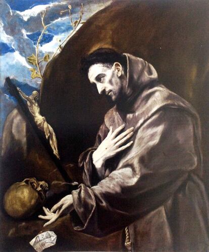 'San Francisco en oración', obra de El Greco realizada entre 1587-1596 perteneciente a una colección particular.