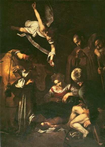 'Natividad con San Francisco y San Lorenzo' (1609), de Caravaggio, robada por la Mafia en 1969 del Oratorio de San Lorenzo de Palermo.