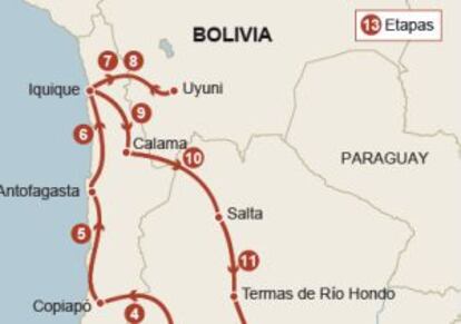Recorrido del Dakar 2015.