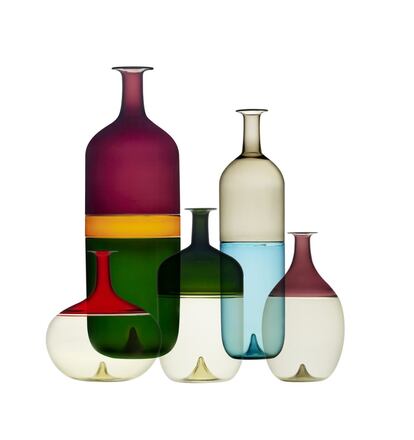 <span >Bolle, serie de botellas de Tapio Wirkkala realizadas para Venini en 1966. / (TWRB)</span>