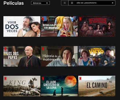 Últimos estrenos de películas en Netflix.