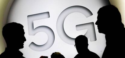 Imagen de un puesto sobre 5G en el Mobile World Congress de Barcelona.