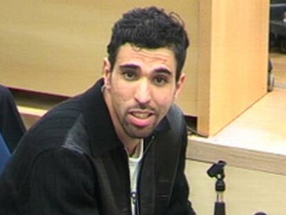 Jamal Zougam, durante el juicio por los atentados del 11-M en Madrid.