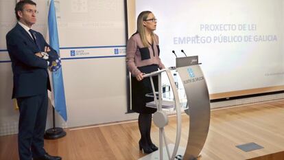 El presidente Feijóo y la conselleira de Facenda, Elena Muñoz