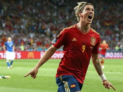 Torres celebra su gol en la final de la Eurocopa ante Italia.