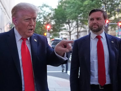 Donald Trump y J. D. Vance en el centro de Washington, el 9 de septiembre.