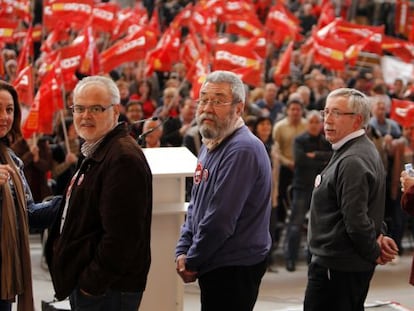 Reuni&oacute;n de delegados de UGT y CCOO en Valencia para preparar la huelga general que se celebr&oacute; en 2012. 