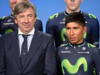 Eusebio Unzue y Nairo Quintana, en enero de 2015.