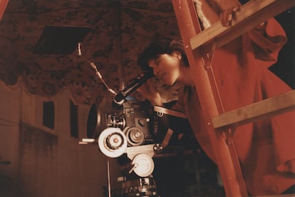 Chantal Akerman, en una imagen de un rodaje sin datar.