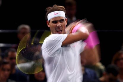 Nadal, durante el partido contra Tsonga.