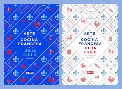 Los dos volúmenes de 'El arte de la cocina francesa', de Julia Child (Editorial Debate).