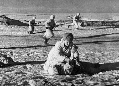 Soldados soviéticos durante la batalla de Stalingrado, en el invierno de 1942.