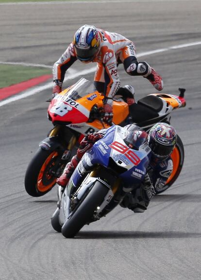 Dani Pedrosa, justo antes de caer.