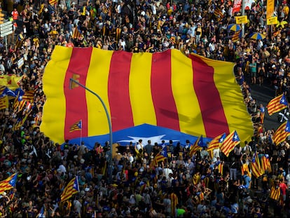 Miles de personas participan en la manifestación independentista convocada por la ANC, el pasado 11 de septiembre en Barcelona.