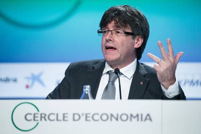 Carles Puigdemont en la inauguració de les jornades del Cercle d'Economia a Sitges.