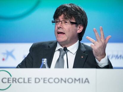 Carles Puigdemont en la inauguració de les jornades del Cercle d'Economia a Sitges.