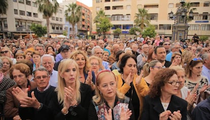 Concentración contra el narcotráfico, el pasado mayo, en el centro de Algeciras.