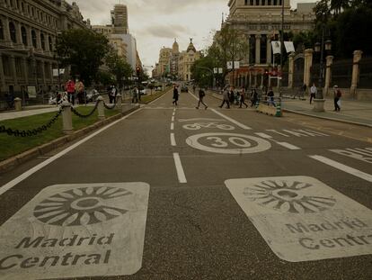 Madrid Central, desde la fuente de la Cibeles.