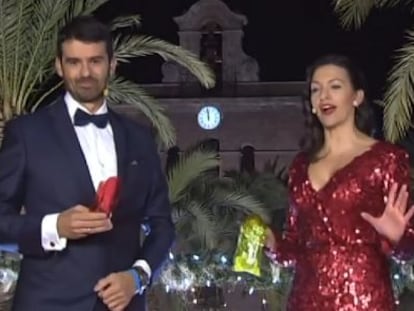 Enrique Sánchez and Ana Ruiz during the ill-fated broadcast from Almería.