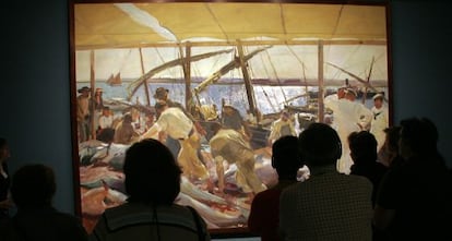 Quadre de Sorolla en una exposici&oacute;.