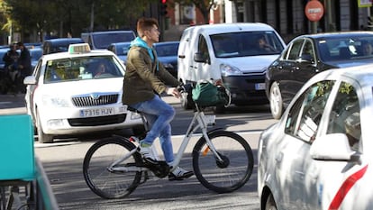 Bicicleta urbana en Madrid.