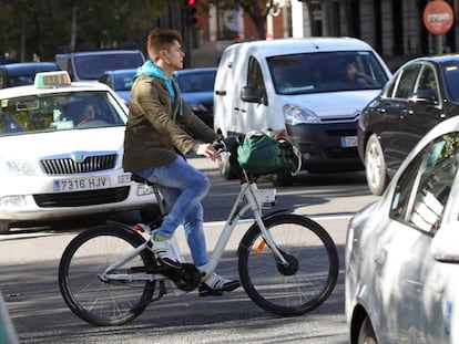 Bicicleta urbana en Madrid.