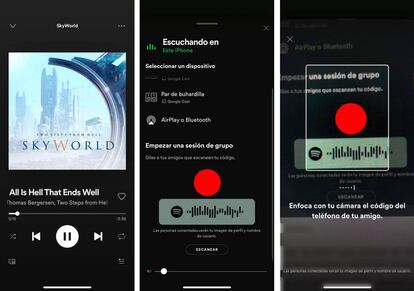 Sesiones grupales en Spotify.