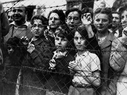 Prisioneros en el campo de concentración de Vittel.