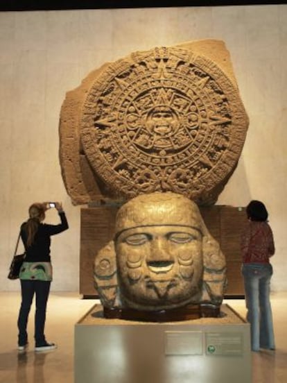 La Piedra del Sol en el Museo Antropológico de México DF.