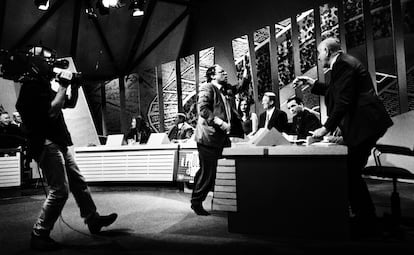 A fight on an Italian television set.