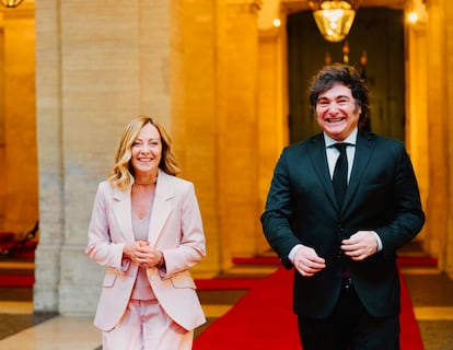 Giorgia Meloni y Javier Milei, este viernes en Roma.