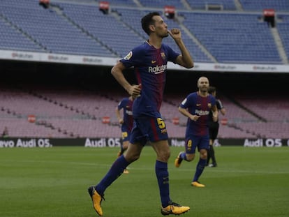 Busquets, tras marcar ante Las Palmas.