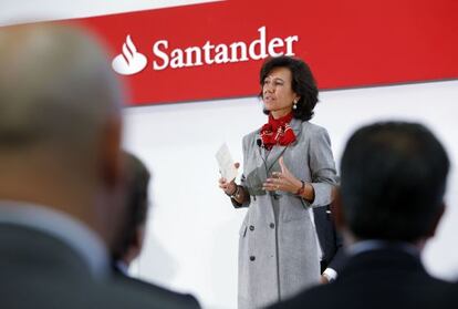 Ana Bot&iacute;n, presidenta del Santander, en el encuentro que ha mantenido hoy en Barcelona.