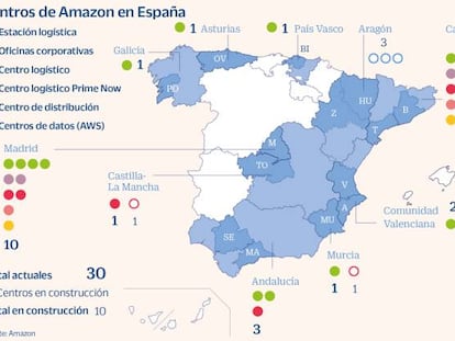 Amazon entra en el 'top 15' de empresas con más empleados en España