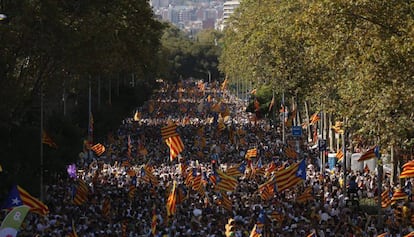 The Diada rally in Barcelona's Passeig de Sant Joan.