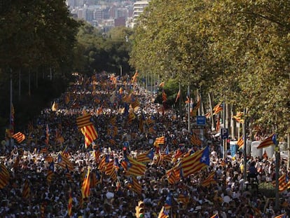 The Diada rally in Barcelona's Passeig de Sant Joan.