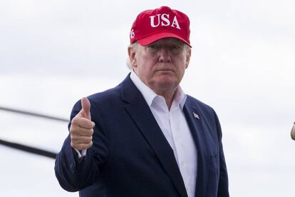 Donald Trump, en el aeropuerto de Shannon, Irlanda