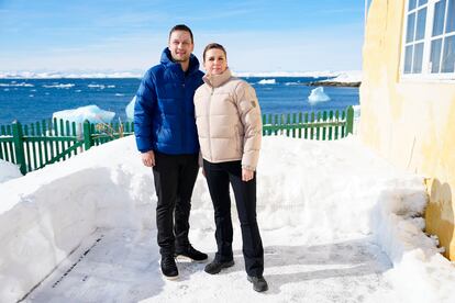 Frederiksen y Nielsen, este miércoles en Nuuk.